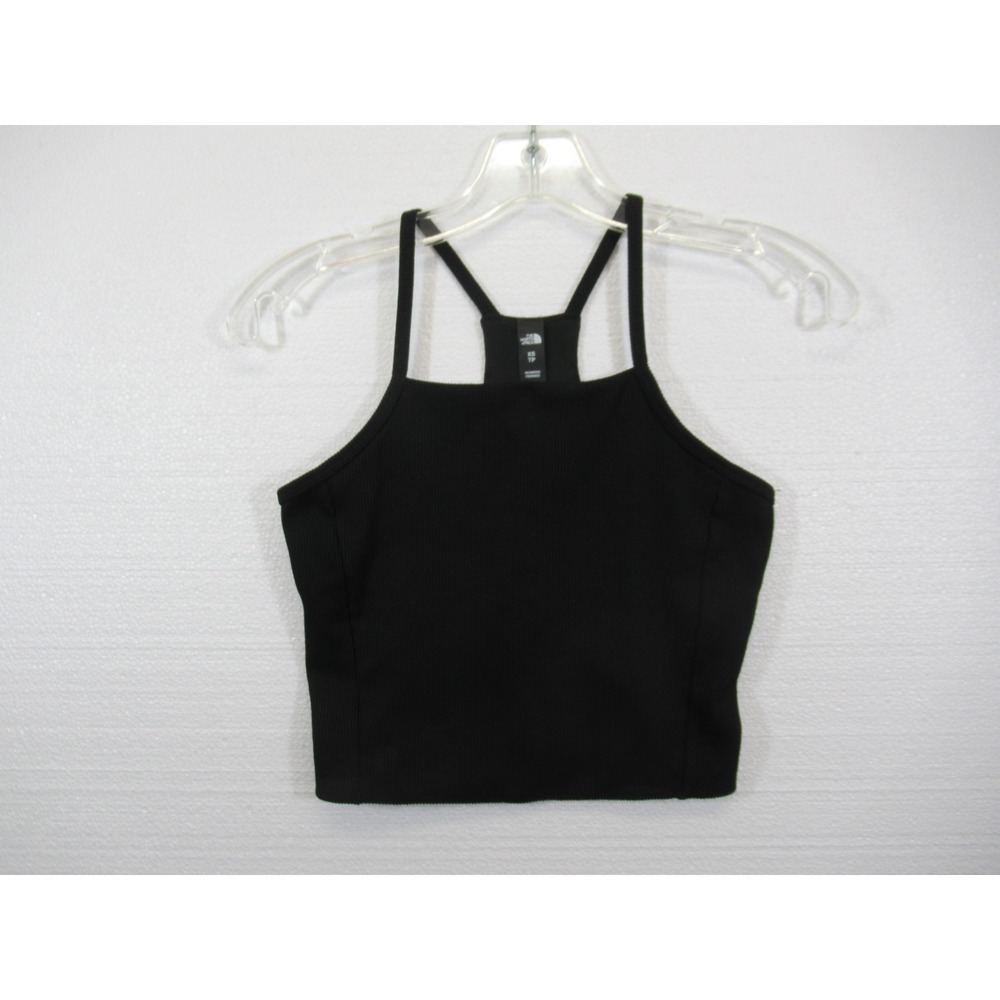 North Face Guide Forward Ribbed Tank Top Women XS Black Cropped nf0a82q2